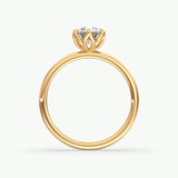 V677 - Lotus Basket Solitaire Ring Of Round Stone