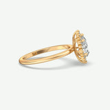 V638 - Tapered Halo Ring Of Pear & Round Stones