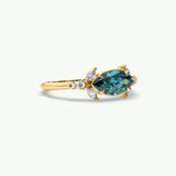 V740 - Cluster Ring Of Marquise & Round Brilliant Stones