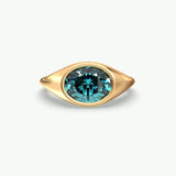 V754 - East-West Bezel Ring Of Oval Stone
