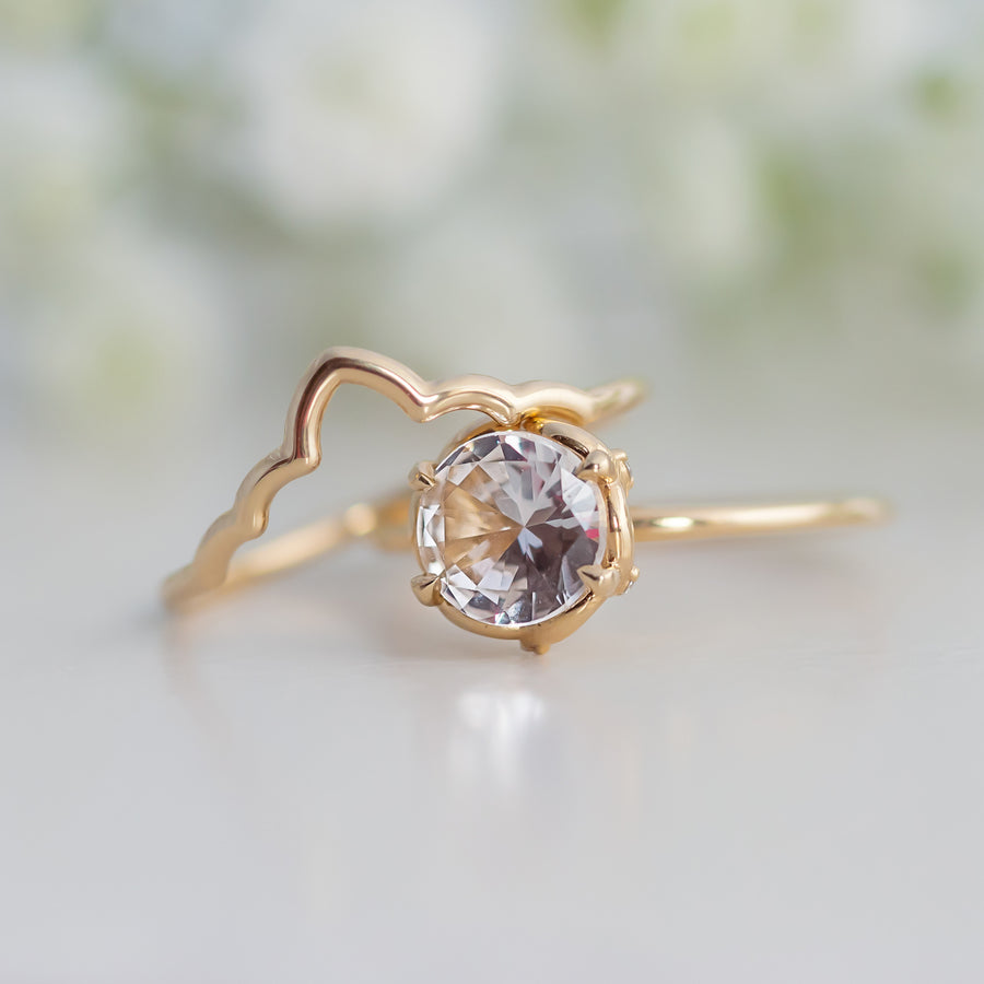 Rose Lace Ring - White Sapphire - Raelyn Rose Jewellery