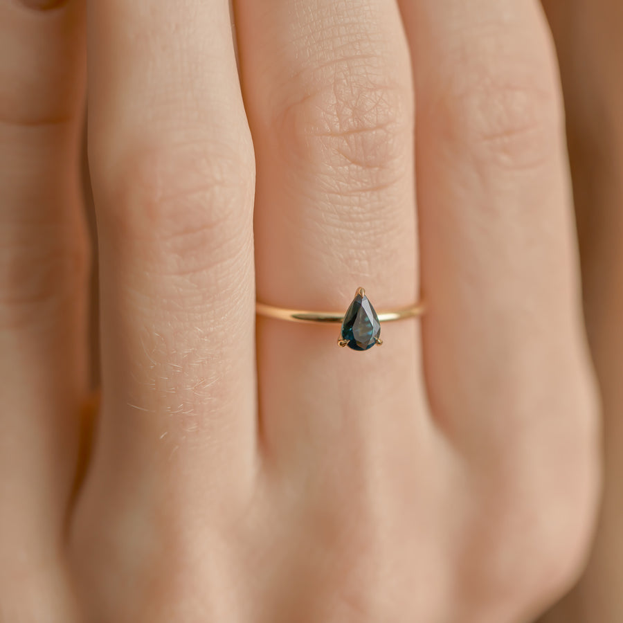 Starlight Ring - 0.60ct Pear Sapphire - Raelyn Rose Jewellery
