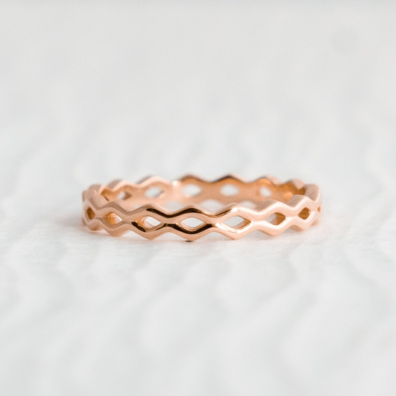 Lattice Ring – Geometric Open Wedding Band Raelyn Rose Jewellery