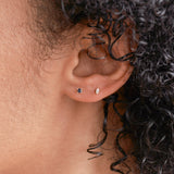 Mini Earrings - 2mm Square Sapphire - Earrings - Raelyn Rose Jewellery