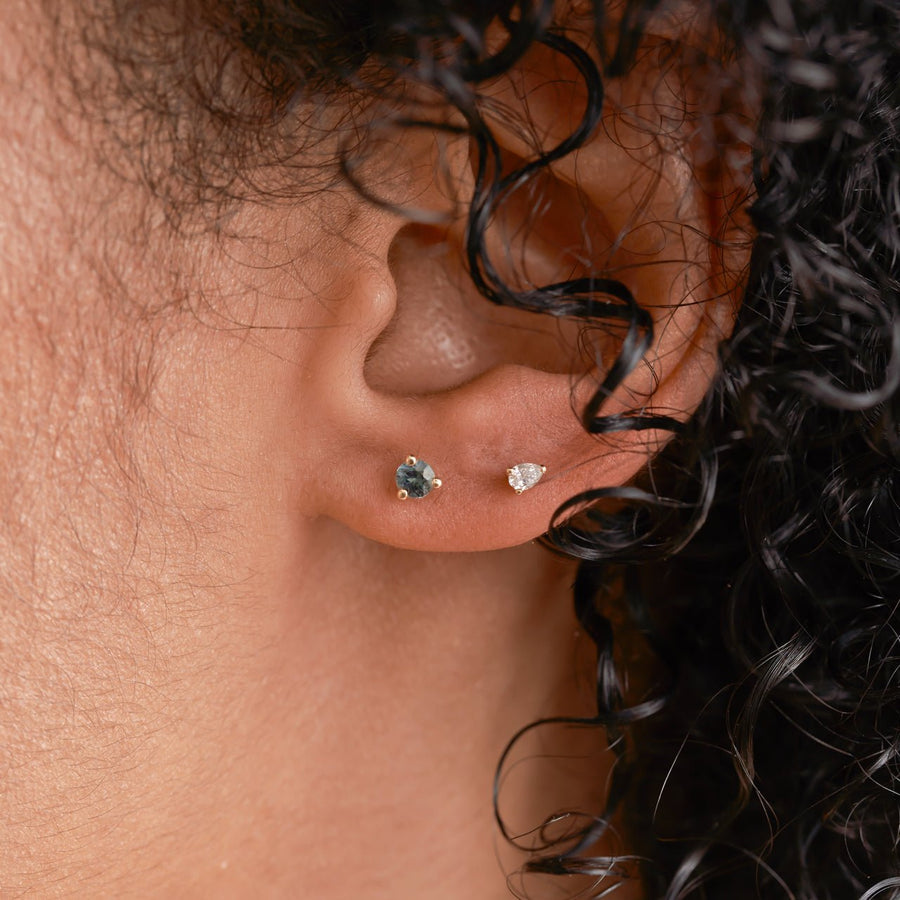 Mini Earrings - 3mm Sapphire - Earrings - Raelyn Rose Jewellery