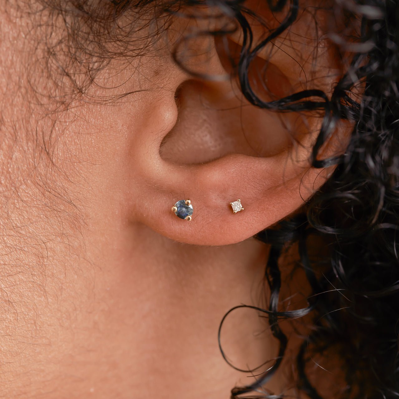 Mini Earrings - 3mm Sapphire - Earrings - Raelyn Rose Jewellery