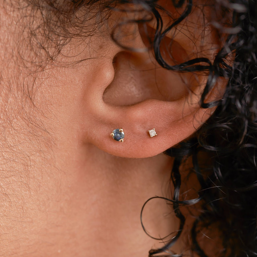 Mini Earrings - 3mm Sapphire - Earrings - Raelyn Rose Jewellery