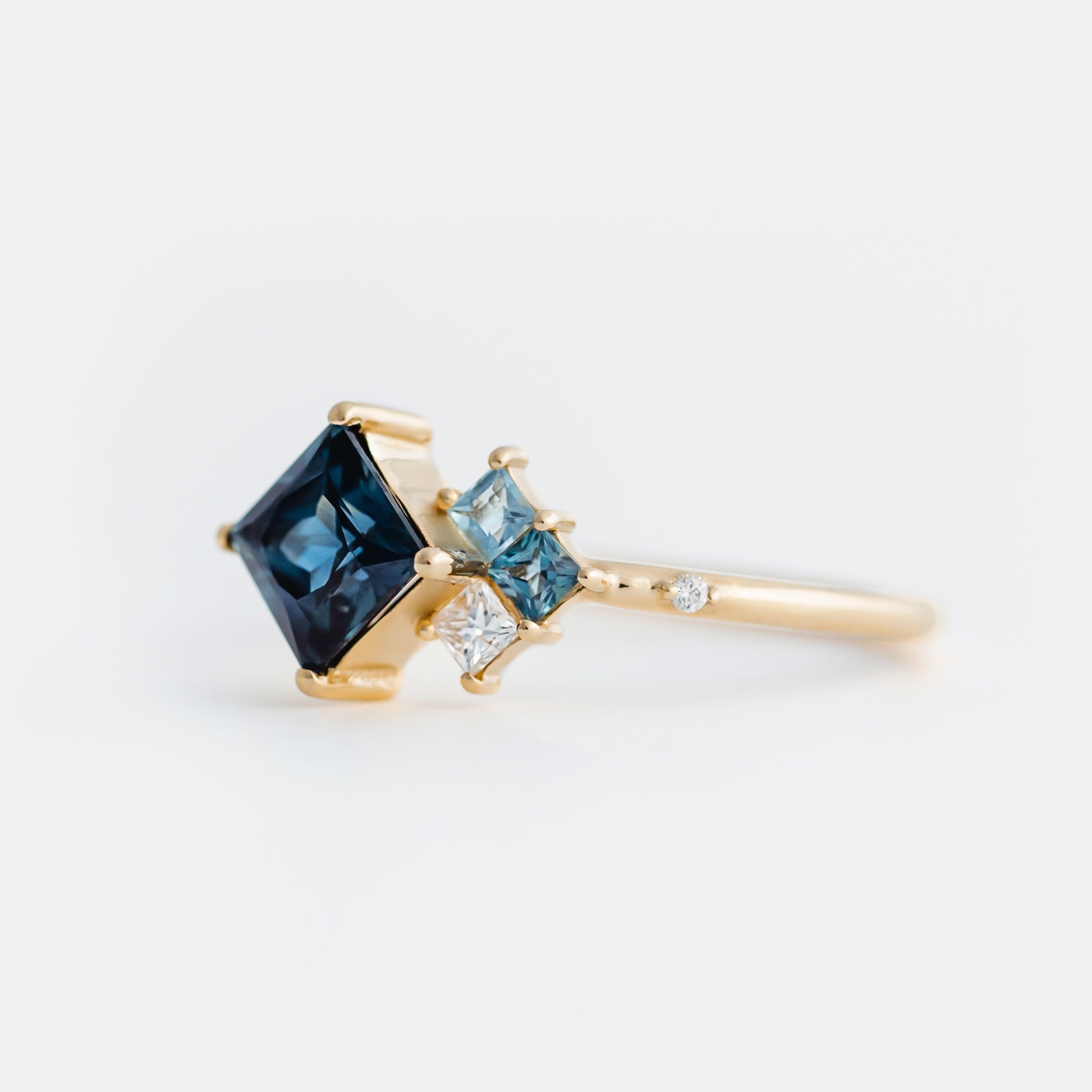 Ocean Cluster Ring - 0.90ct Sapphire - Rings - Raelyn Rose Jewellery