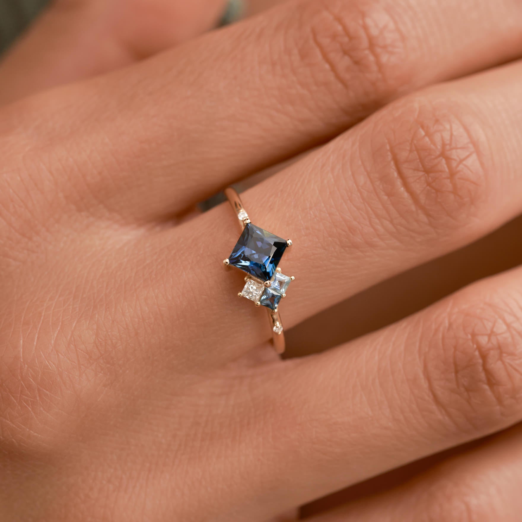 Ocean Cluster Ring - 0.90ct Sapphire - Rings - Raelyn Rose Jewellery