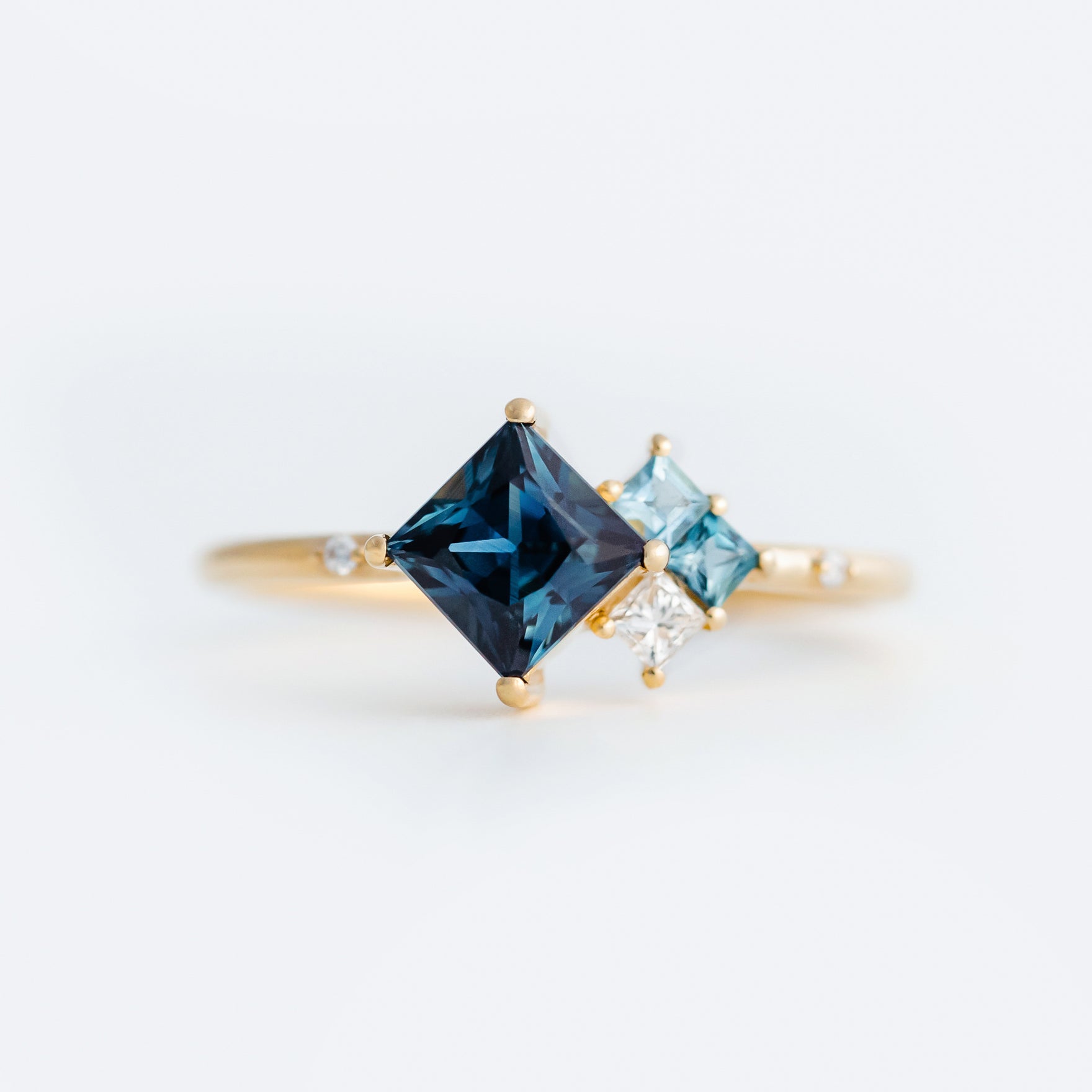 Ocean Cluster Ring - 0.90ct Sapphire - Rings - Raelyn Rose Jewellery