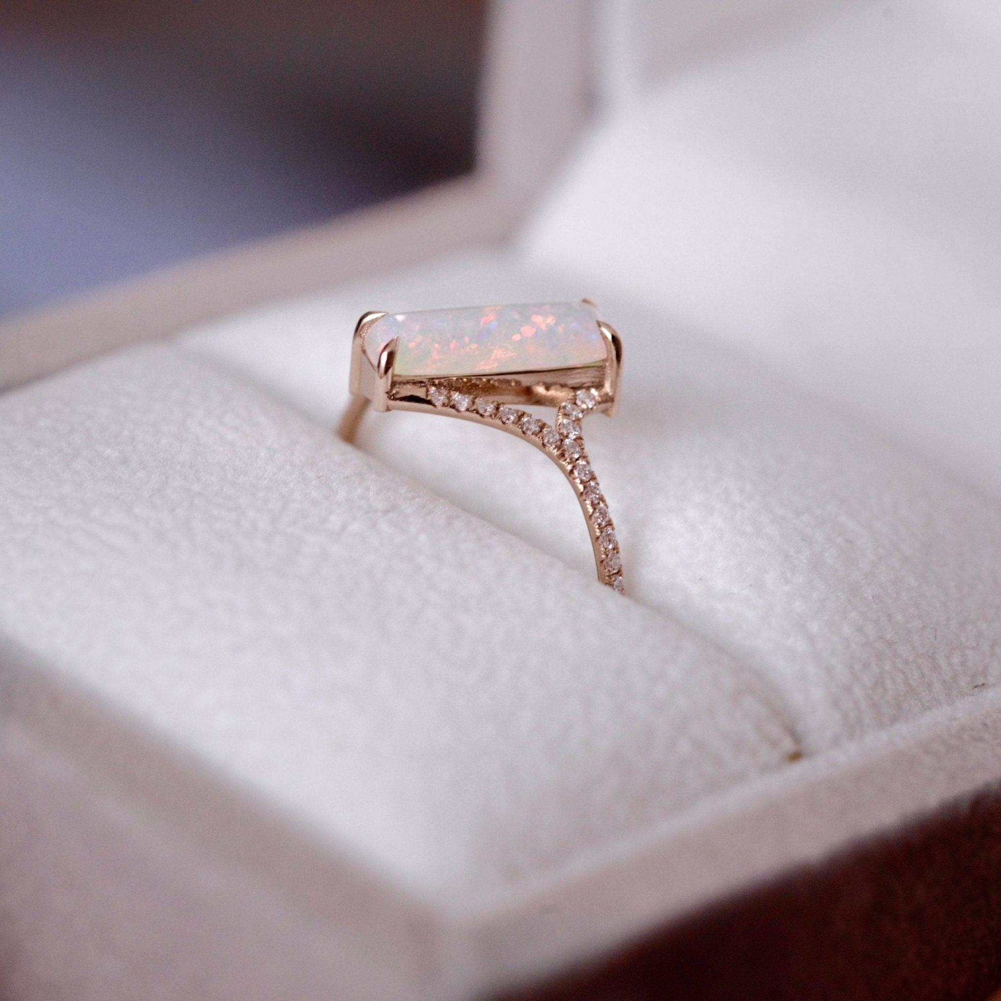 Opal Snow Trail Ring - Rings - Raelyn Rose Jewellery