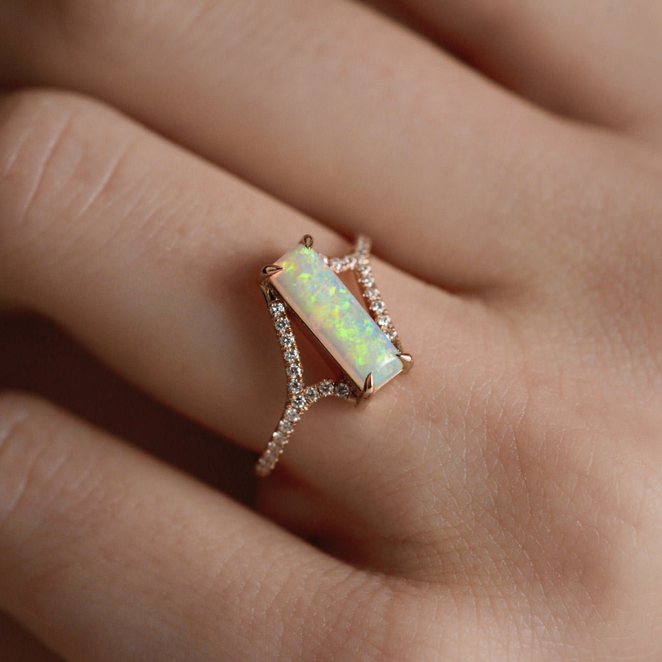Opal Snow Trail Ring - Rings - Raelyn Rose Jewellery