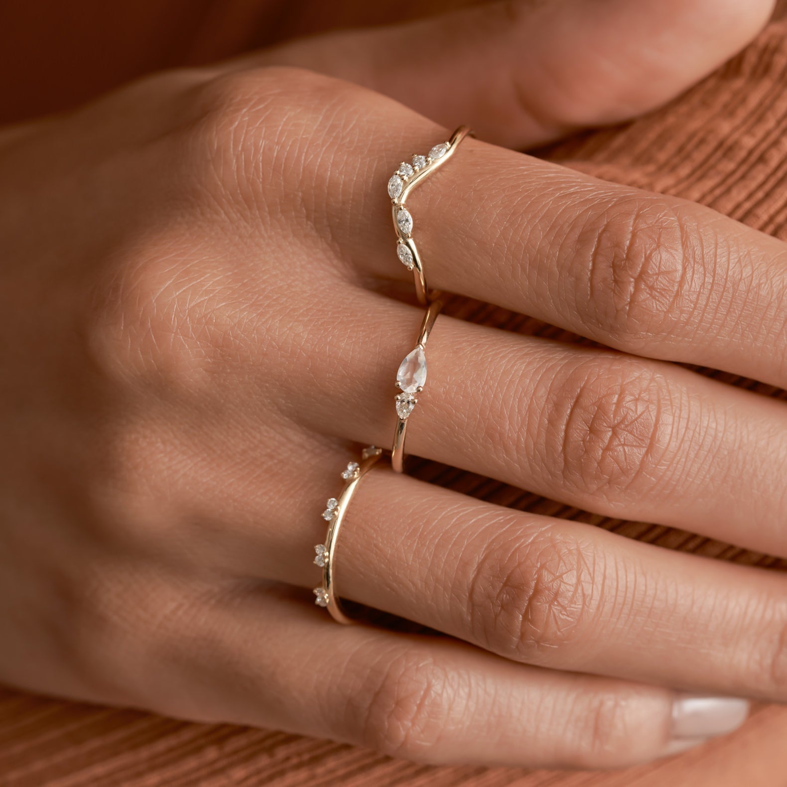 Petal Ring - Moonstone - Raelyn Rose Jewellery