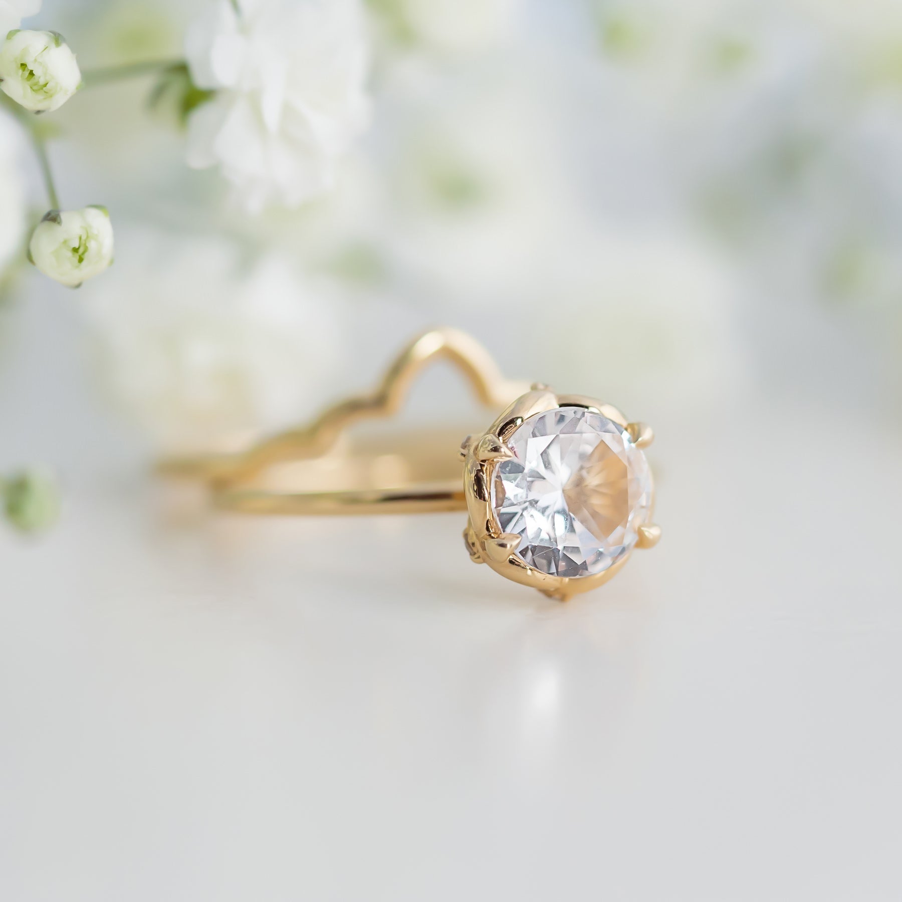 Rose Lace Ring - White Sapphire - Rings - Raelyn Rose Jewellery