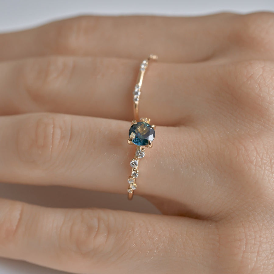 Sage Ring - 1.03ct Round Sapphire - Rings - Raelyn Rose Jewellery