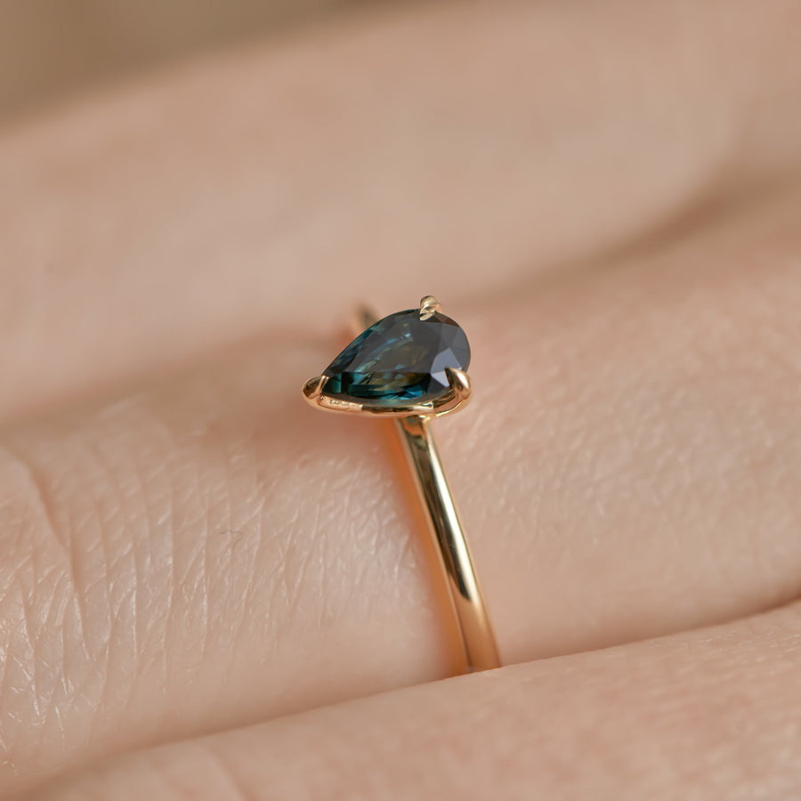 Starlight Ring - 0.60ct Pear Sapphire - Rings - Raelyn Rose Jewellery