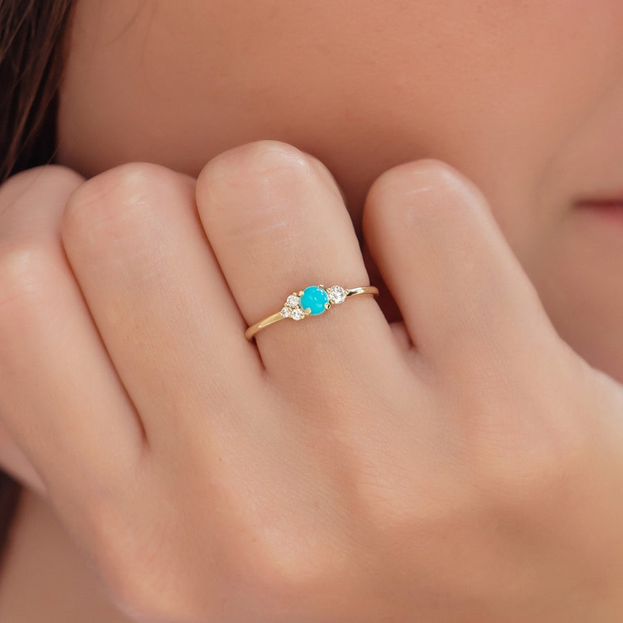 Turquoise Cluster Ring - Rings - Raelyn Rose Jewellery