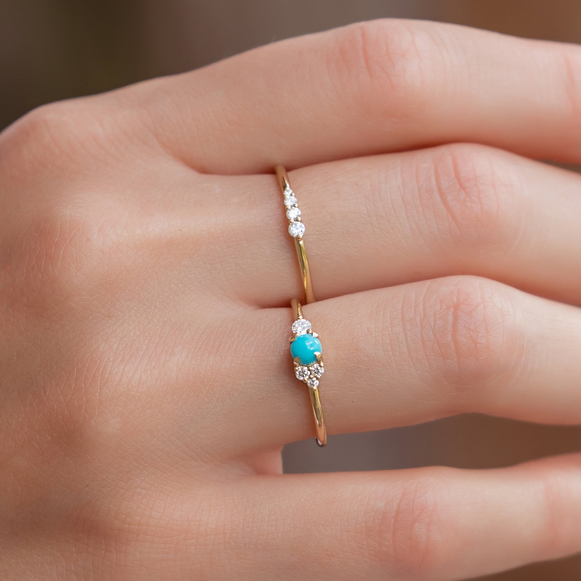 Turquoise Cluster Ring - Rings - Raelyn Rose Jewellery