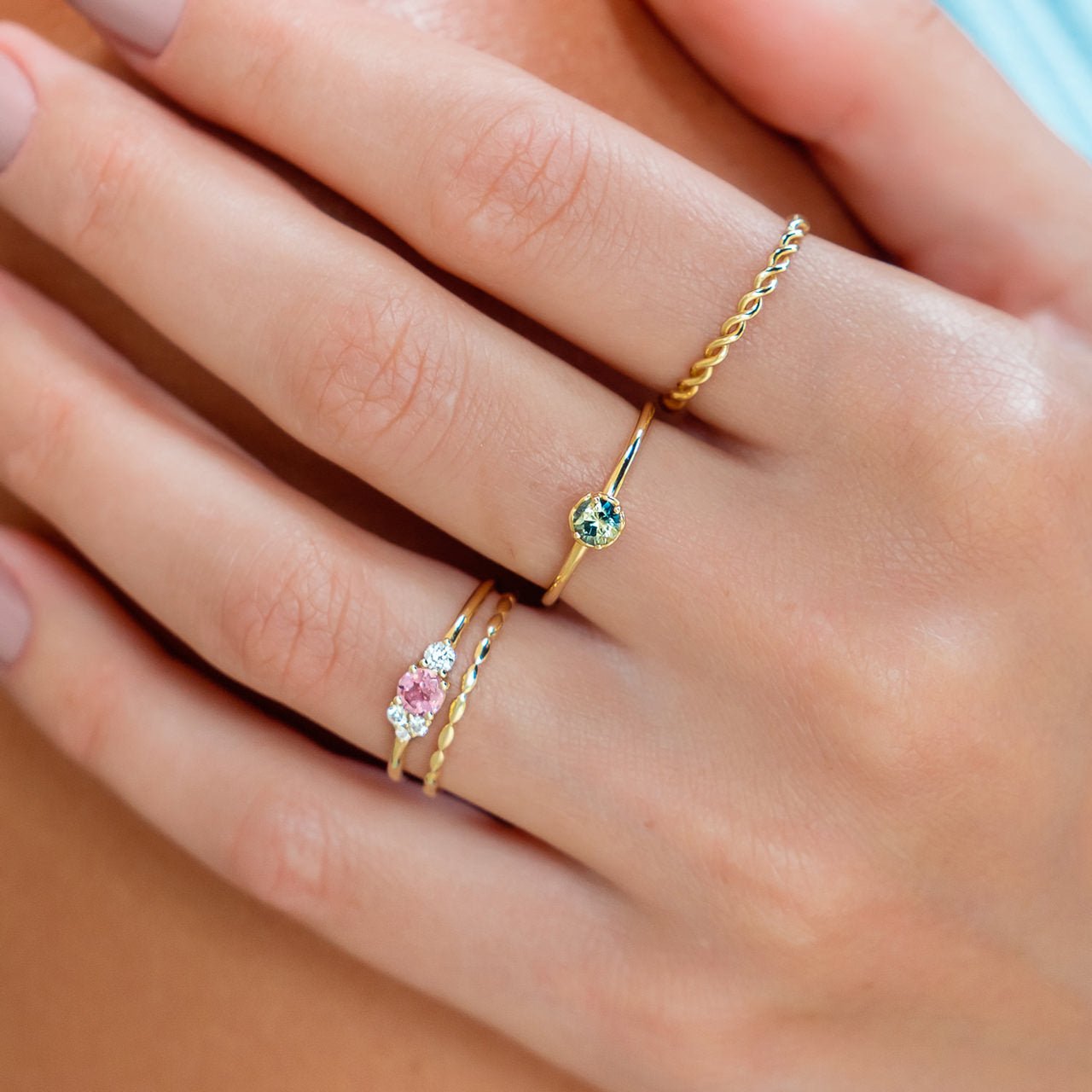 Rose Lace Ring - 0.32 Australian Parti Sapphire - Rings - Raelyn Rose Jewellery